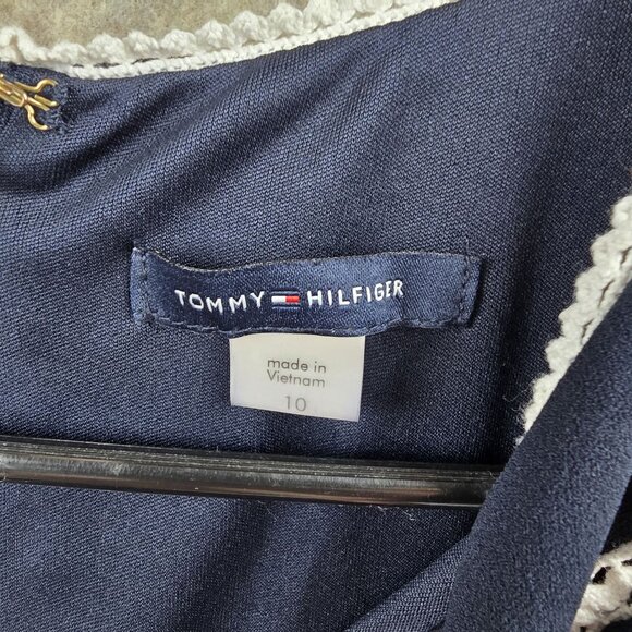 Tommy Hilfiger Womens Navy Sheath Dress Size 10 Polyester Blend Sleeveless - Picture 3 of 6